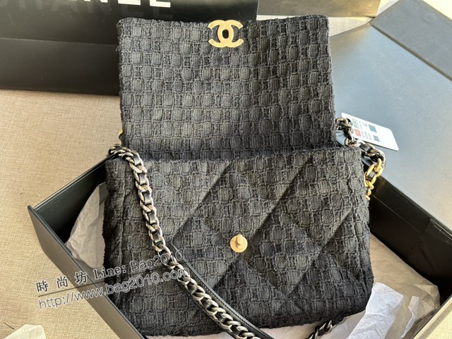 Chanel專櫃2022年新色秋冬款絨布系列19bag鏈條女包 AS1161# 香奈兒手拿斜挎側背肩背手提女包 djc4575